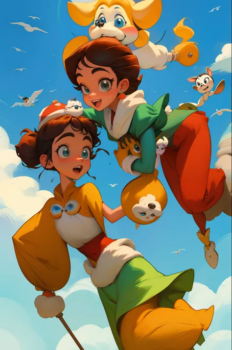 Cria uma imagem como se fosse um filme da Disney com o tema dos artistas D.A.M.A