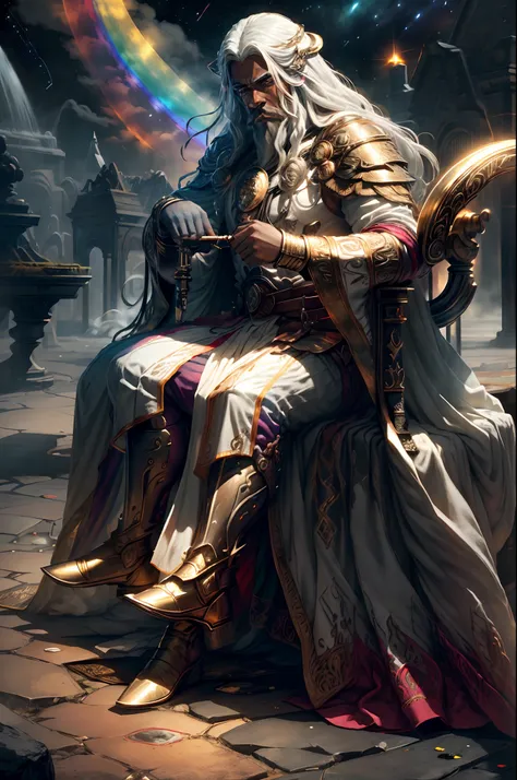 god heimdall is the god who guards the rainbow bifrost, the god has white skin and owns the horn gjallarhorn,