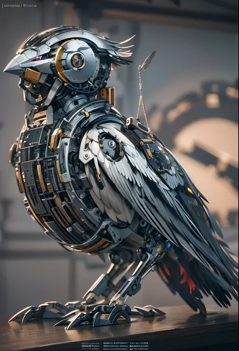 Mechanical birds,Metal feathers,Artificial intelligence,futurism,Theo Jensen,《Chronicle of the Wind Rising Bird》,Close-up shot,