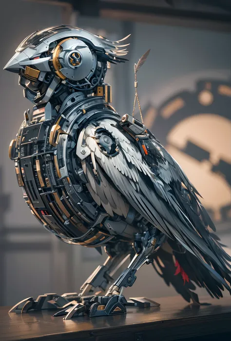 Mechanical birds,Metal feathers,Artificial intelligence,futurism,Theo Jensen,《Chronicle of the Wind Rising Bird》,Close-up shot,