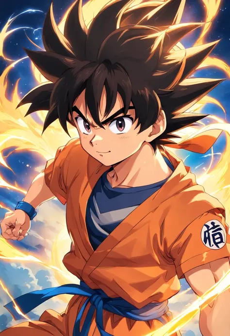 Filho Goku, masculino, Dragon ball z, estilo de roupas streetwear, detalhes perfeitos