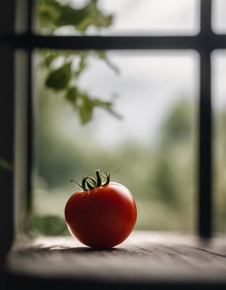 realisitic,a picture,in 8K,Bright atmosphere,1 tomato,fresh,white backgrounid,White background