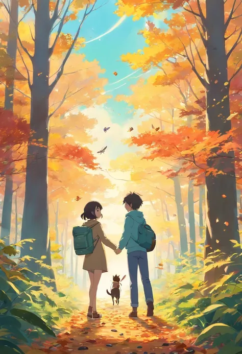 As they explore the forest near the park, imaginez Lisa et Tom marchant main dans la main, leurs pieds craquant sur les feuilles mortes. The sun breaks through the leaves of the trees, creating patches of light that dance on the forest floor. Les deux amis...