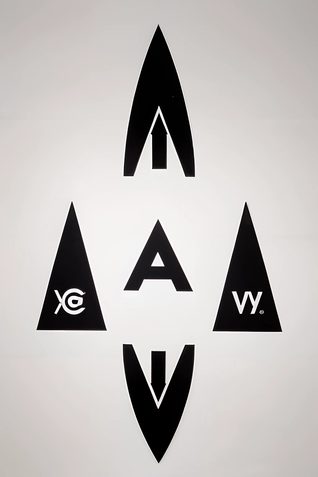 A clothing brand logo designed with the letters Y and v，Contains the elements of fish in it，Black and white stick figures，Streamline logo，Abstract letters，Letters abstract into animals