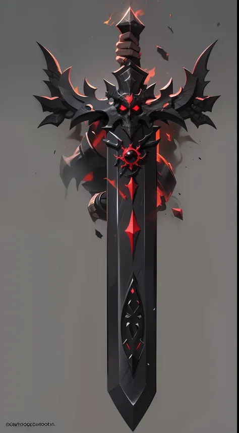 Black Sword, Made of coal. The design is dark and destroys the first time. Around the Sword, Has black smoke and aura. With skulls on his hand and red rubies in his mouth. Thief of Nine Lives