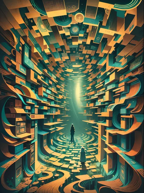 call to the maze, enter a mysterious labyrinth, time turns to paper、where illusions are unleashed by paintbrushes. a surreal jou...