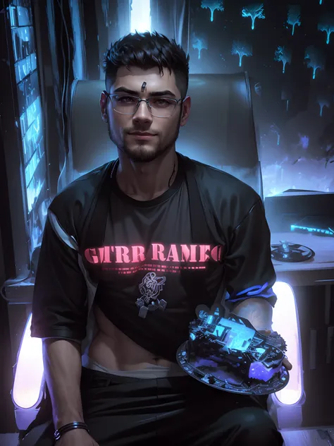 Change background cyberpunk handsome boy ,realistic face ,8k ,