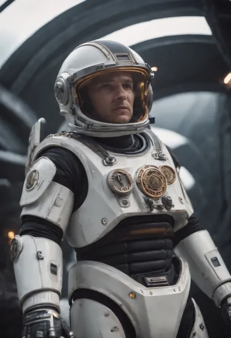 The Roman galactic empire merged with sci-fi cinematic, drama, Roman empire space suit