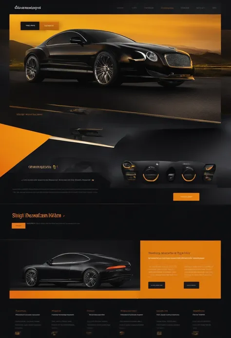 (black car,dark background,vivid colors),(ui ux,modern,stylish) website design, (4k,highres,ultra-detailed) photo, (cool,eye-catching) button design, (fresh,clean) text