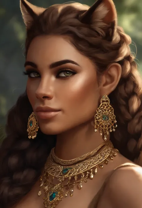 Detailed, stylized, furry art, furry artist, digital illustration, nonhuman, (((khajiit))), elder scrolls, tabaxi, (((cat))), (((furry))), furry art, ethereal, (((long hair))), (((braids))), wavy hair, curly hair, doe eyes, long lashes, (((fur))), (((leopa...