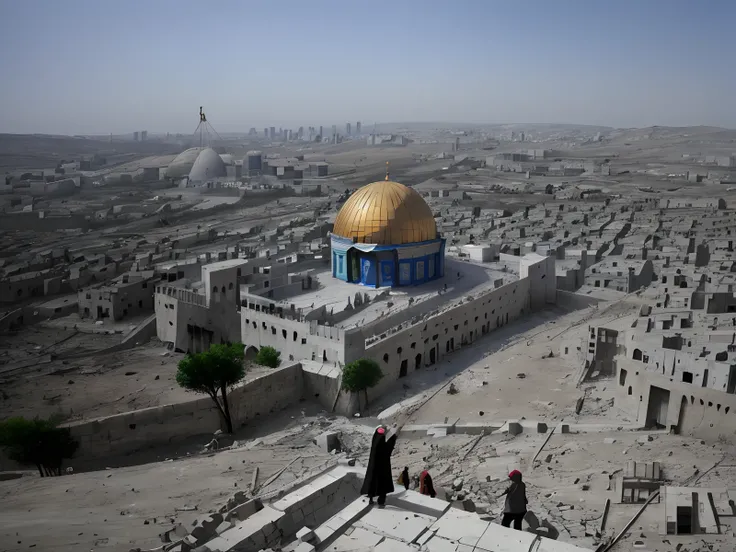 show me images of liberated Palestine Gaza breaking free from their open air prison palestinas rebuilding their homes, communities coming together to pray at the dome of the rock, palestinas welcoming refugies Back home to Palestine. building schools villa...