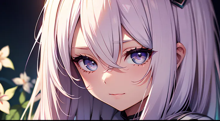 White Lilac Hair Kawaii Wallpaper High Resolution