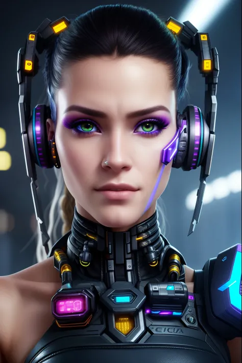 Un primer plano de una mujer con auriculares puestos con un traje, Chica cyborg, Cyborg - Chica, Hermosa chica cyborg, linda chica cyborg, cyberpunk robotic elvish queen, Chica androide perfecta, Perfecto cyborg hembra, Mujer cyborg, Hermosa chica cyborg, ...