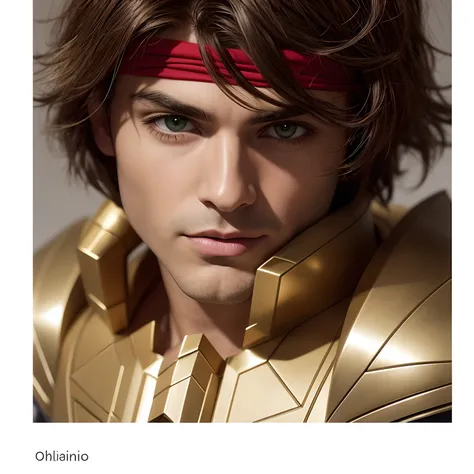 cinemactic, incrivelmente detalhado e ultrarrealista, Sagitarius aiolos de Saint Seiya. fechar para cima. Hes wearing a very realistic golden suit of armor. armadura dourada brilhante. Octane is the perfect tool to capture the softest details of this 16k p...