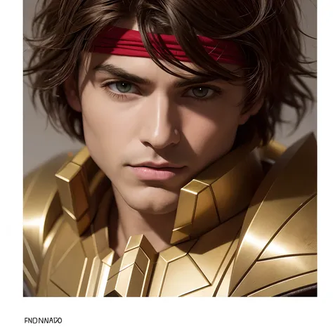 cinemactic, incrivelmente detalhado e ultrarrealista, Sagitarius aiolos de Saint Seiya. fechar para cima. Hes wearing a very realistic golden suit of armor. armadura dourada brilhante. Octane is the perfect tool to capture the softest details of this 16k p...