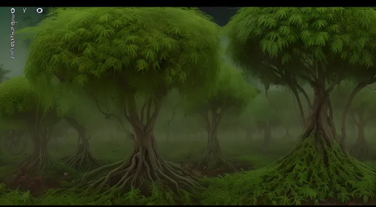 Depict seasonal changes, with the plants growing slowly.animation film