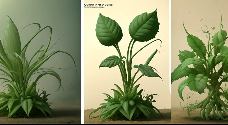 Show side-by-side images of the two plants, emphasizing their differences in growth.animation film