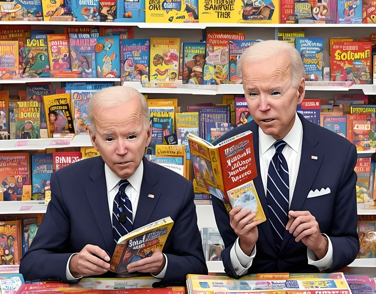 Joe Biden lost in a scholastic book fair