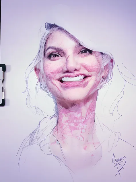 High-definition 4K rendering inspired by a reference image composed solely of line art. Reproduce the image with lifelike skin texture, capturing fine details such as pores and realistic hair. caricature of actress Cameron Diaz. Focus on achieving a high d...