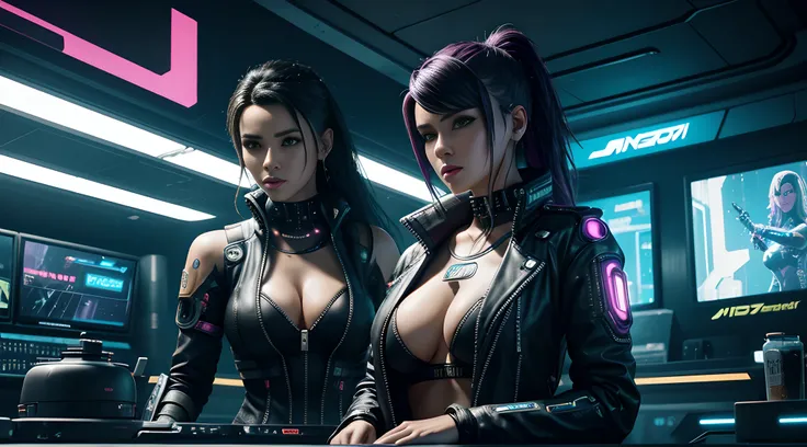 there is a woman in a futuristic suit standing in front of a mixer, in cyber punk 2077, cyberpunk lut, modern cyberpunk anime, cyberpunk futuristic neo, cyberpunk 2077”, cyberpunk judy alvarez, cyberpunk 8 k, female cyberpunk anime girl, cyberpunk art ultr...