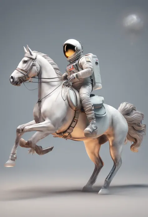 A horse riding an astronaut in a reversed dimensiom