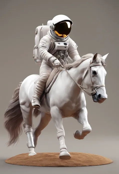 A horse riding an astronaut in a reversed dimensiom