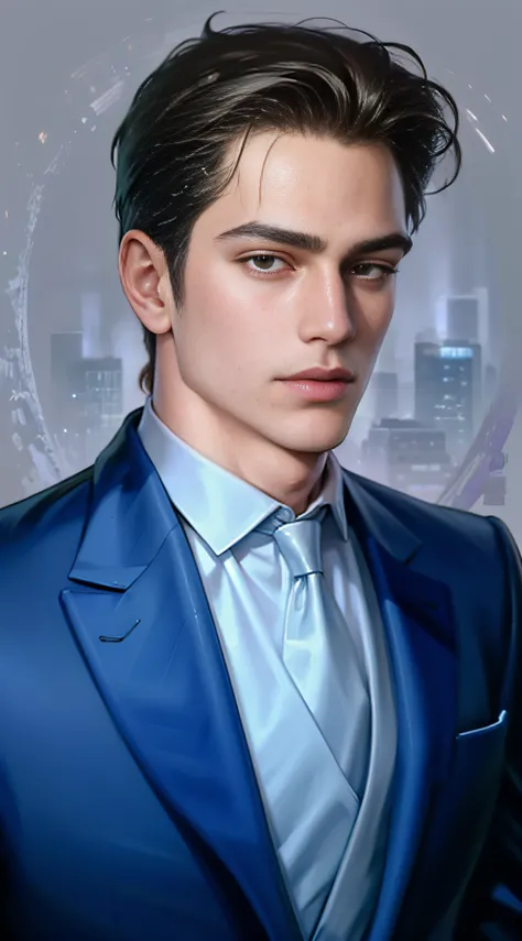 1 homem, Beautiful, suit jacket, retrato, anime, Realistic