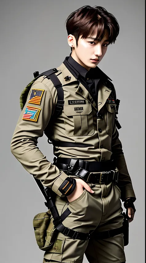 Jungkook in army outfit