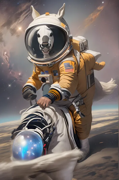 Add an astronaut infront of the horse