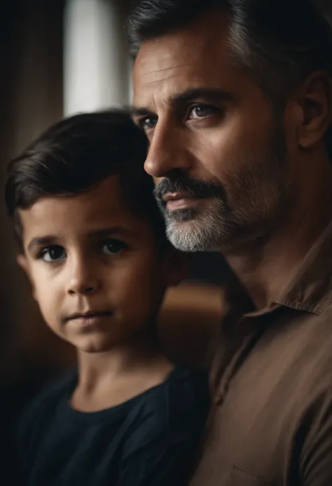 Portrait of a father looking the camera