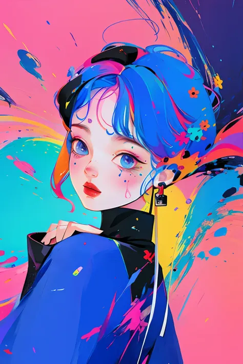 yxycolor，1girll， painting，vector graphics