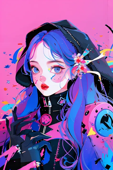 yxycolor，1girll， painting，vector graphics