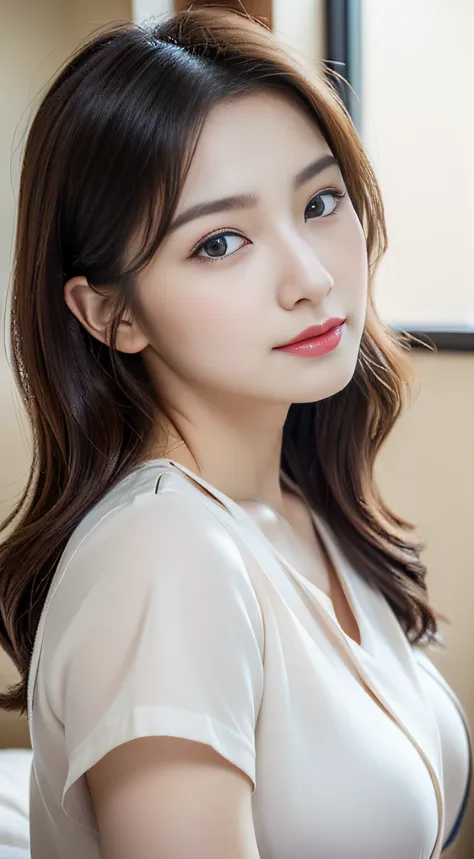 （Very high resolution at 32K, high detailing, highly accurate, masutepiece,a beauty girl１a person,Lori：1.4）,Photography & realistic atmosphere,shinny skin,Beautiful skin,fine-grained white skin,Detailed face,Detailed eyes、Very beautiful eyes with azure eye...