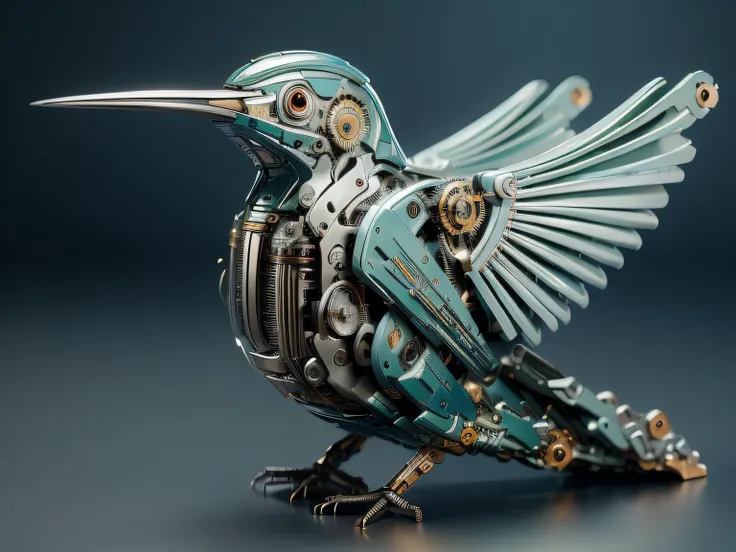 a mechanical bird, the detail，4k ultra hd, 超高分辨率, (photorealistic: 1.4), best quality，tmasterpiece（pastel colour：1.2)