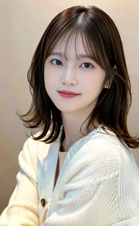 Best quality at best，超高分辨率，（真实感：1.4），A beautiful Chinese girl，Detailed facial details，Beautiful brown eyes，Khaki hair，brown eyes，slim，haunting smile，（Makeup：0.7），Redlip，Nice clothes，（ulzzang-6500-v1.1：0.3, nsfw