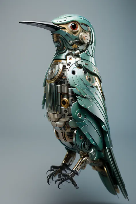 A mechanical bird, the detail，4K Ultra HD, 超高分辨率, (Photorealistic: 1.4), Best quality，tmasterpiece（pastel colour：1.2)