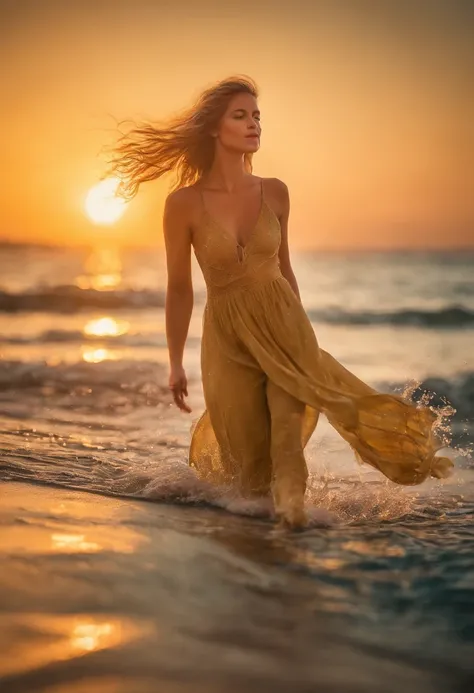 (beautiful detailed girl face,body,blonde hair:1.1),intense expression,soft sunlight,happy and joyful,light summer dress,holding hands,playful laughter,gentle ocean breeze,seagulls in the sky,crystal clear turquoise water,soft sand under their feet,lush gr...