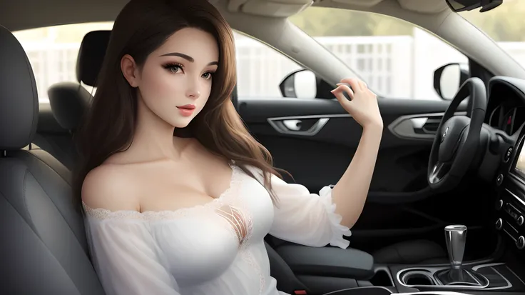 Beautiful woman in the car