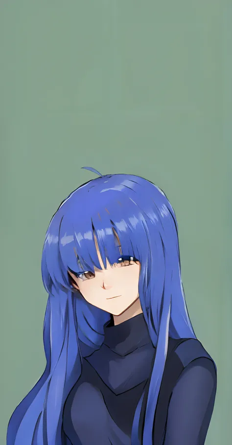 Blue hair, long hair, anime girl, realistic