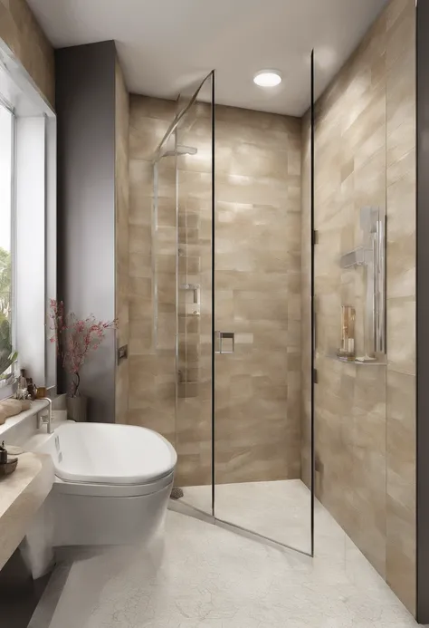 High-end shower room dry and wet separation partition