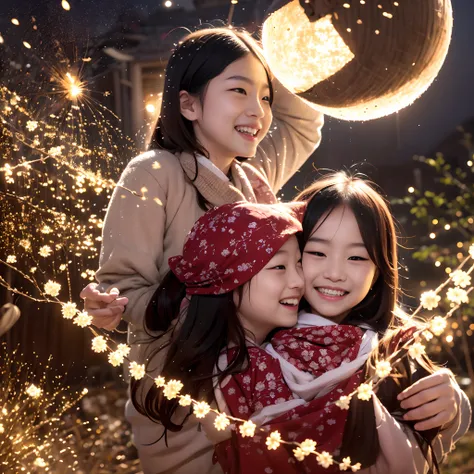 On the night of the Spring Festival, the full moon hangs high in the sky, casting its silvery radiance upon the Earth. Families reunite, and happiness fills the air. Its a beautiful moment!