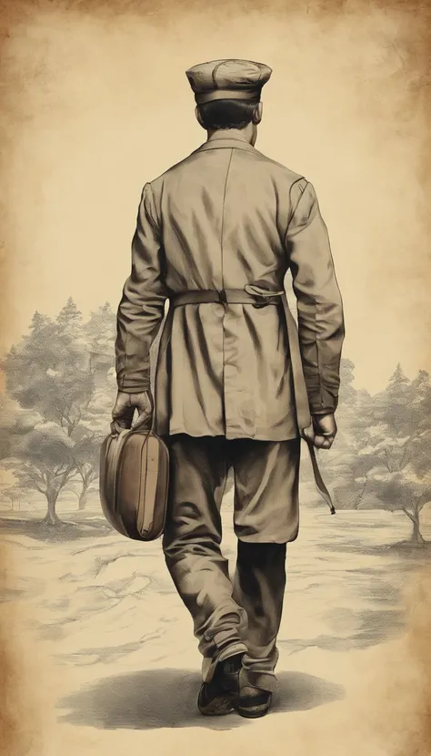 The male student carrying a large drawing board walked forward，Back Shadow，Lazily tugging at a large suitcase，Winters，A hat on his head，In the distance is a tall school，Pubic area is clear，Strong sense of painting，photorealestic，Photo texture