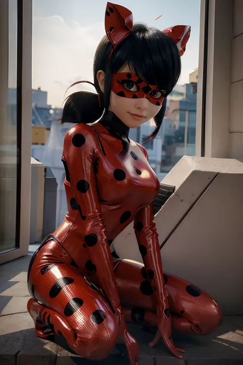 ladybugtwintailspolka dots outfit and mask