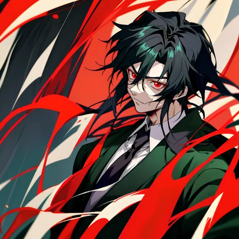 Anime girl with black hair and red eyes in tie, handsome guy in demon slayer art, demon slayer artstyle, anime style portrait, High quality anime art style, young anime man, Anime Boy, anime style character, Male anime style, Anime Art Style, anime moe art...