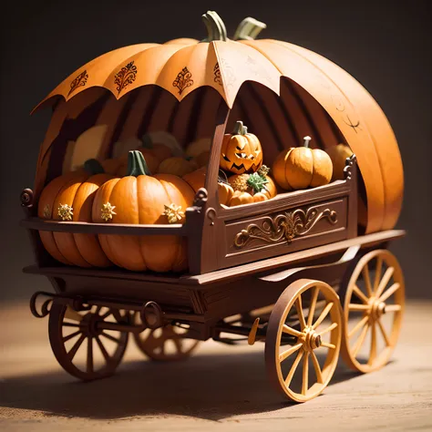 pumpkin carriage, masterpiece, super detail, best quality