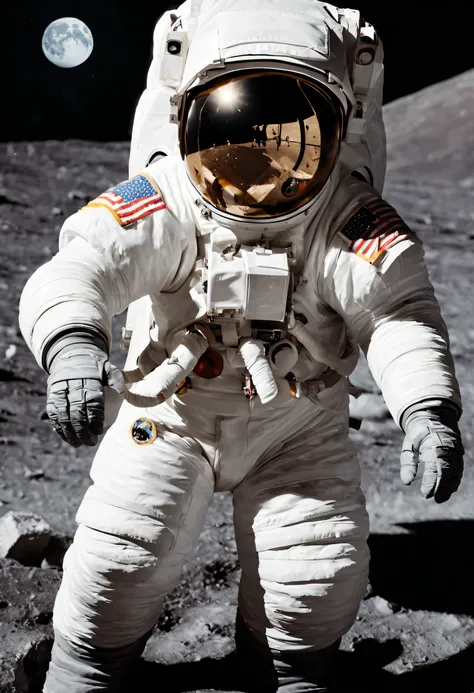 best quality,ultra-detailed,realistic,photorealistic:1.37,astronaut,space suit,visored helmet,weightlessness,zero gravity,lunar surface,spaceship,shining stars,moon exploration,spacesuit gloves,reflective visor,spacewalk,cosmic view,deep space,scientific m...