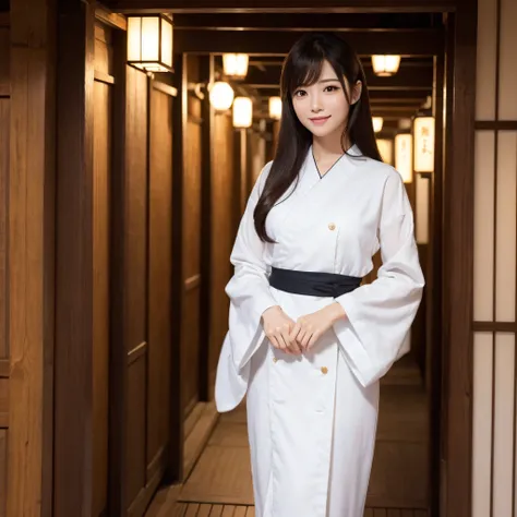 Beautiful woman in neat Japanese clothes、((best qualtiy、8k masterpieces:1.3))、foco nítido:1.2、(ultra beautiful faces:1.0)、(shinny skin:1.0)、photos realistic、A dark-haired、Video Lighting、High-definition eyes and face、Video Lighting、Japan Idol Actress、from t...