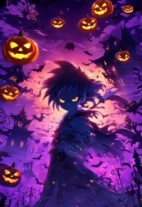 Halloween cartoon scenery poster