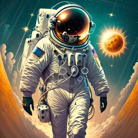 The astronaut，Walk on the sun