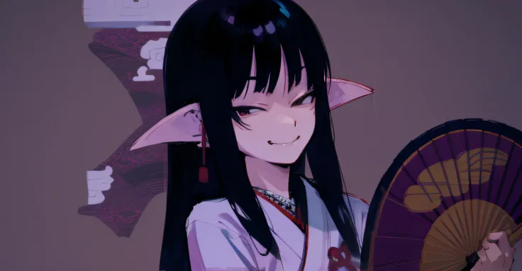 japanese, resting soft smug smile